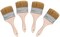 4Pack Household Chip Paint Brush 3inch Natural Bristles Wooden Handle Flat Brushes Set for Painting, Glue, Oil, Acrylic, Stain